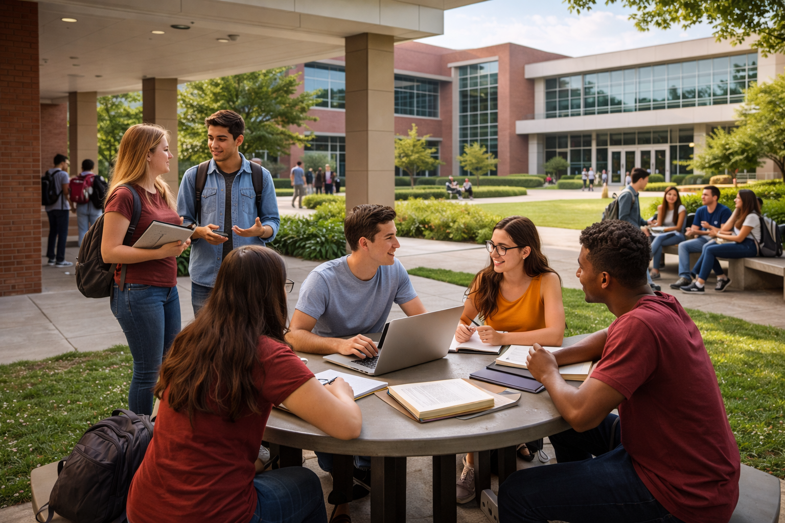 Estudiantes en actividades dentro del campus